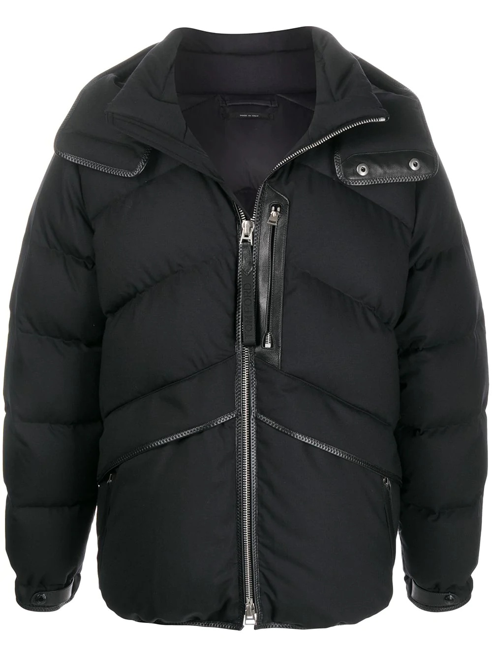 trimmed hooded puffer jacket - 1