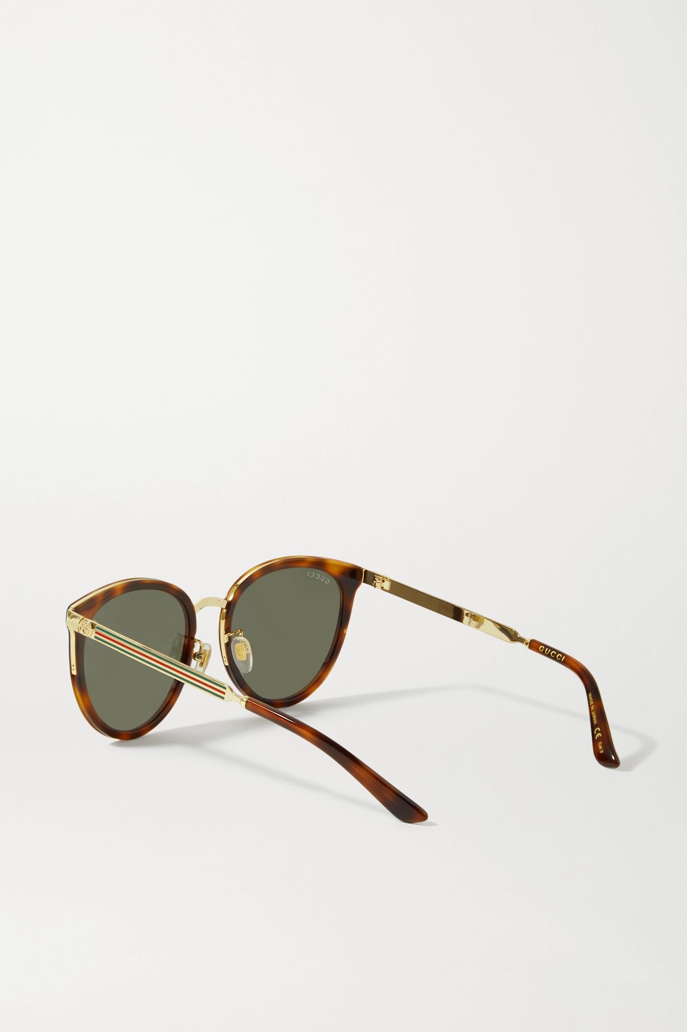 Cat-eye tortoiseshell acetate and gold-tone sunglasses - 3