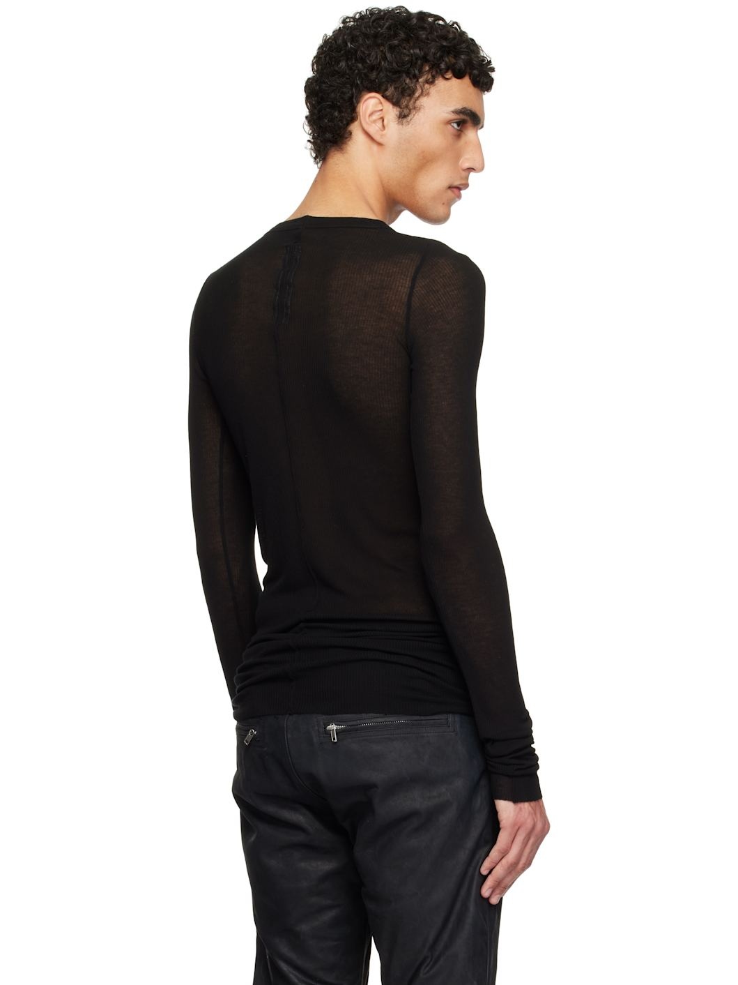 Black Hollywood Rib LS T-shirt - 3