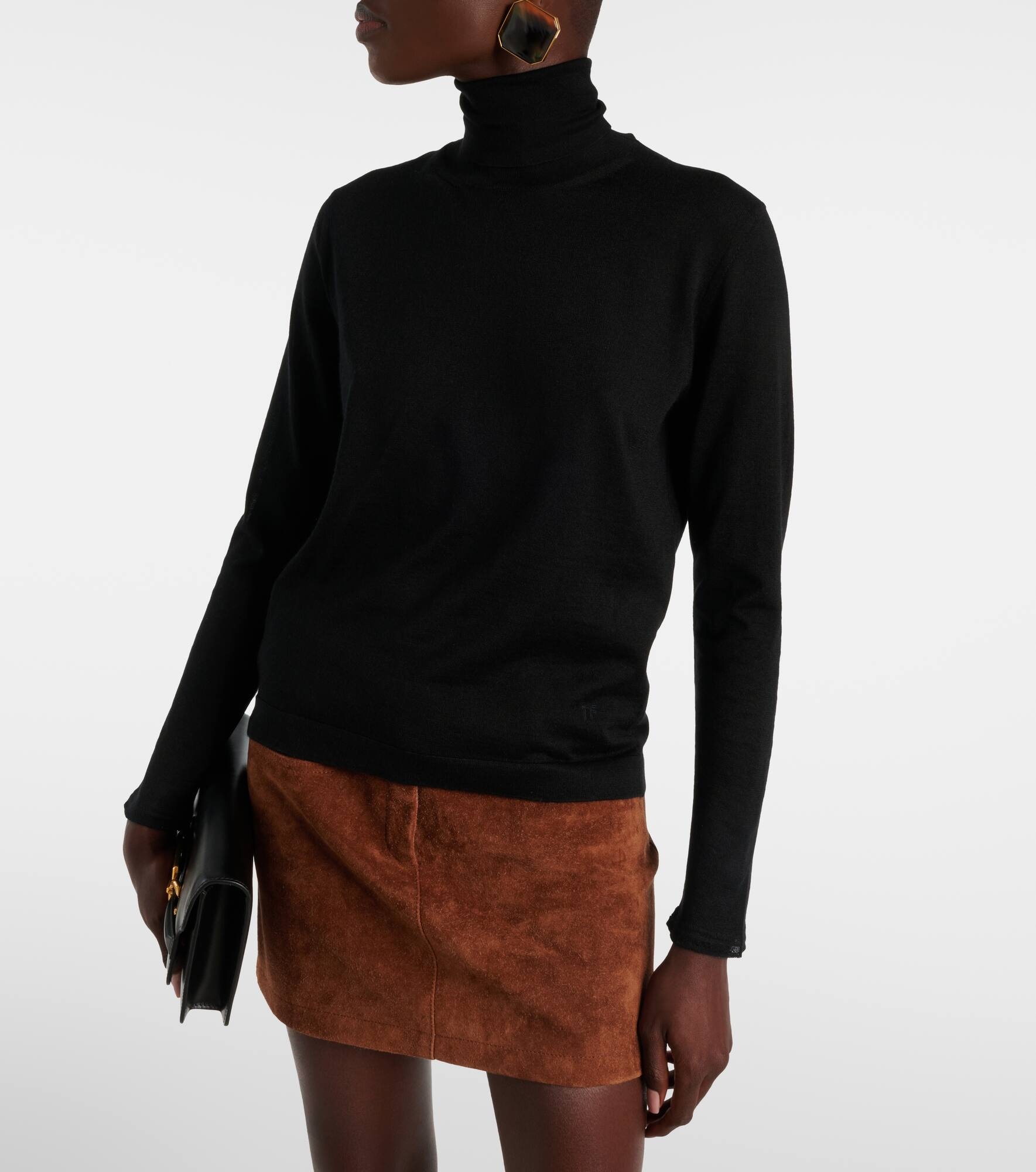 Cashmere and silk turtleneck top - 6