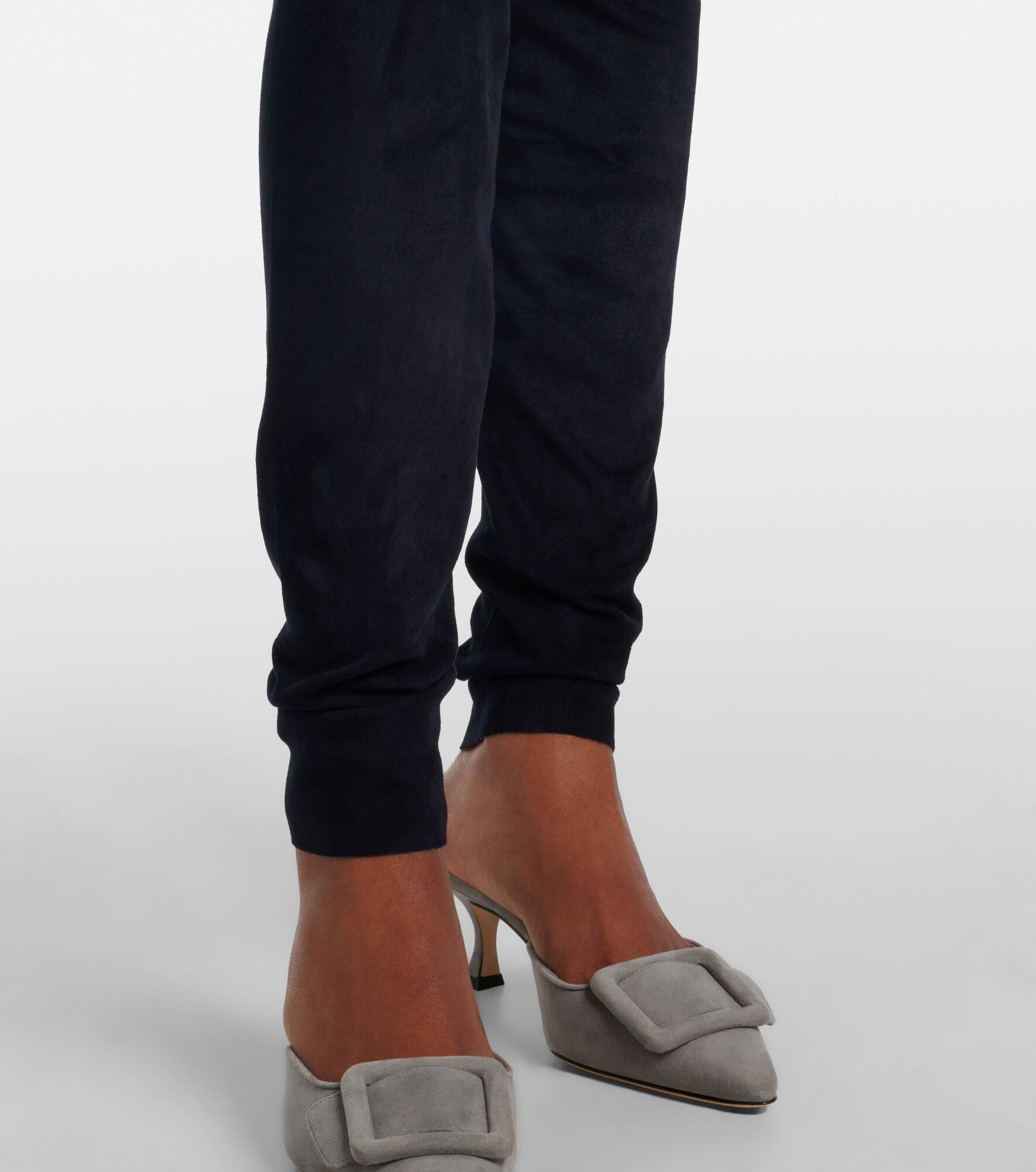 Carolyn mid-rise suede leggings - 5