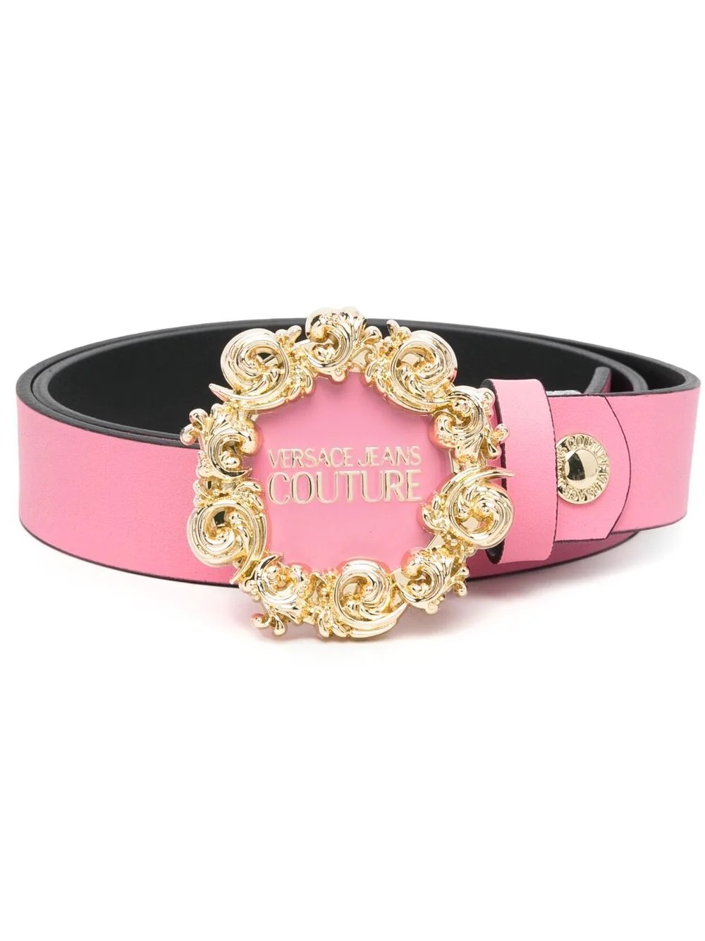 logo-buckle leather belt - 1