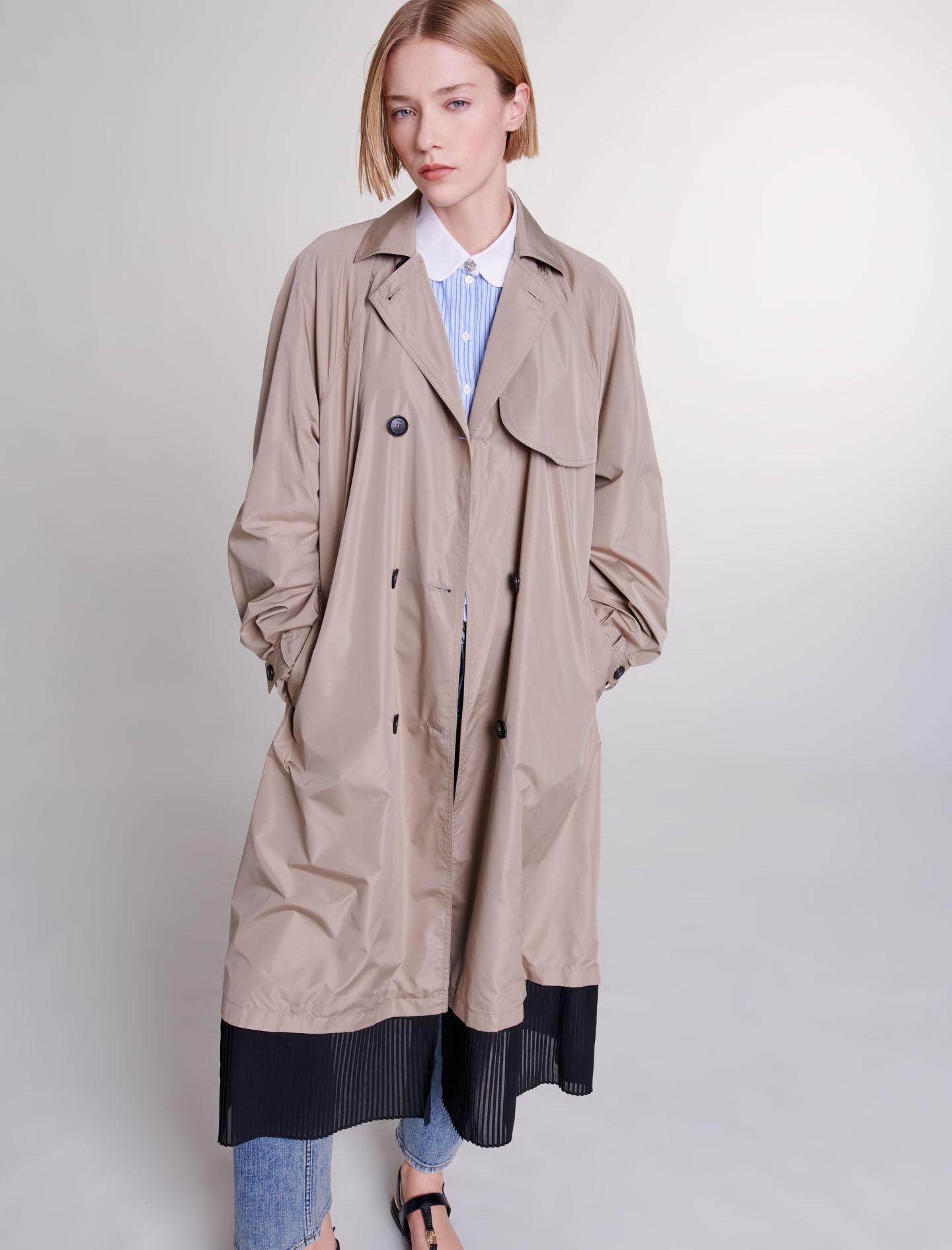 Contrast trench coat - 7
