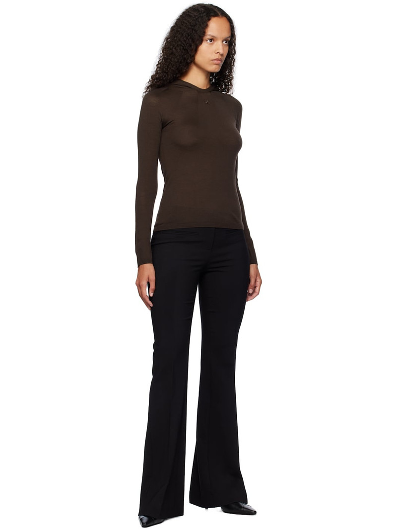 courrèges Brown Light Knit Hoodie outlook