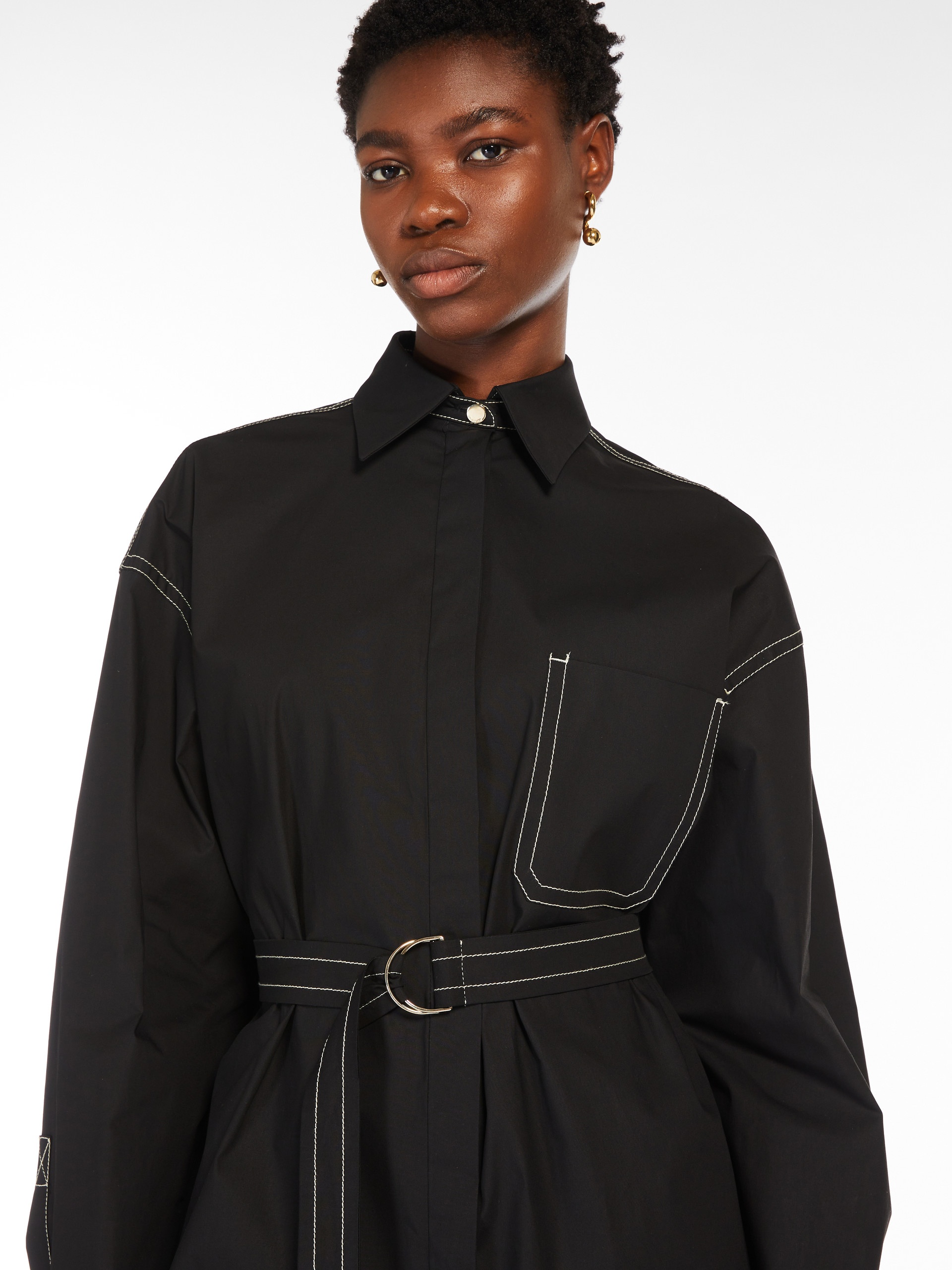 MYOVID2 Detachable-detail long poplin shirt - 5