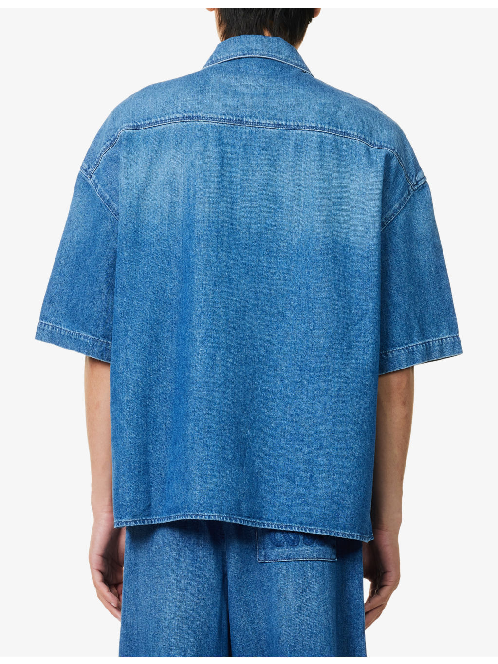 Ibiza Embroidered-Logo Denim Shirt - 4