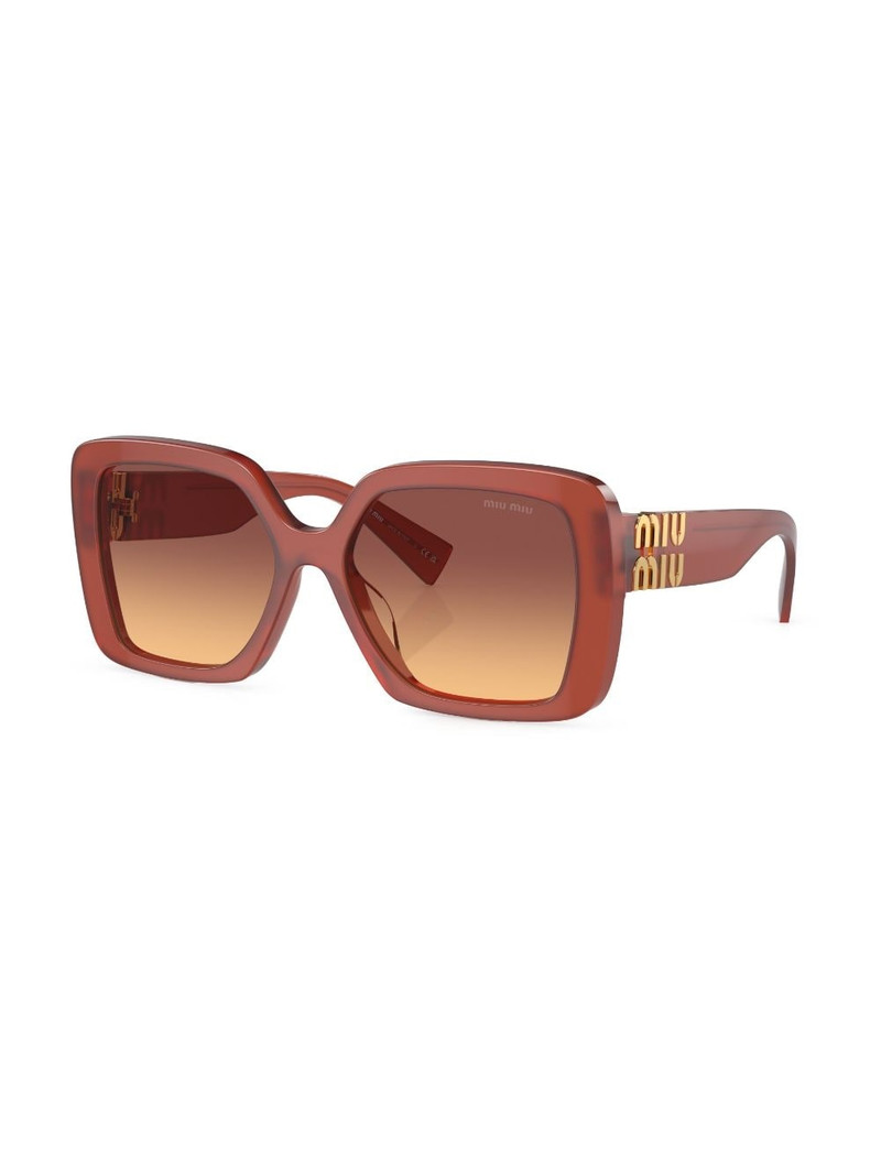 Miu Miu logo-plaque square-frame sunglasses outlook