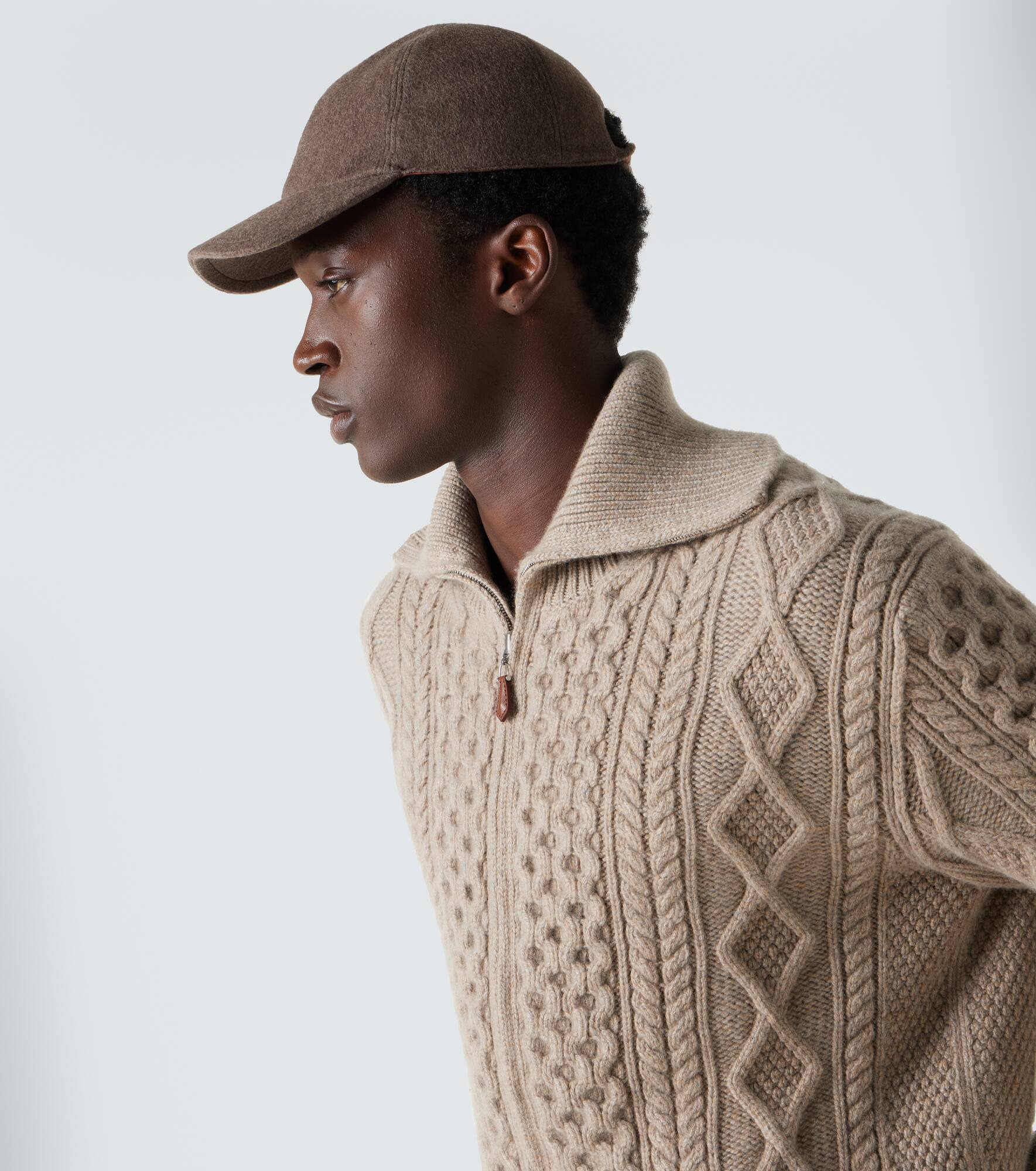 Logo cashmere baseball cap - 3