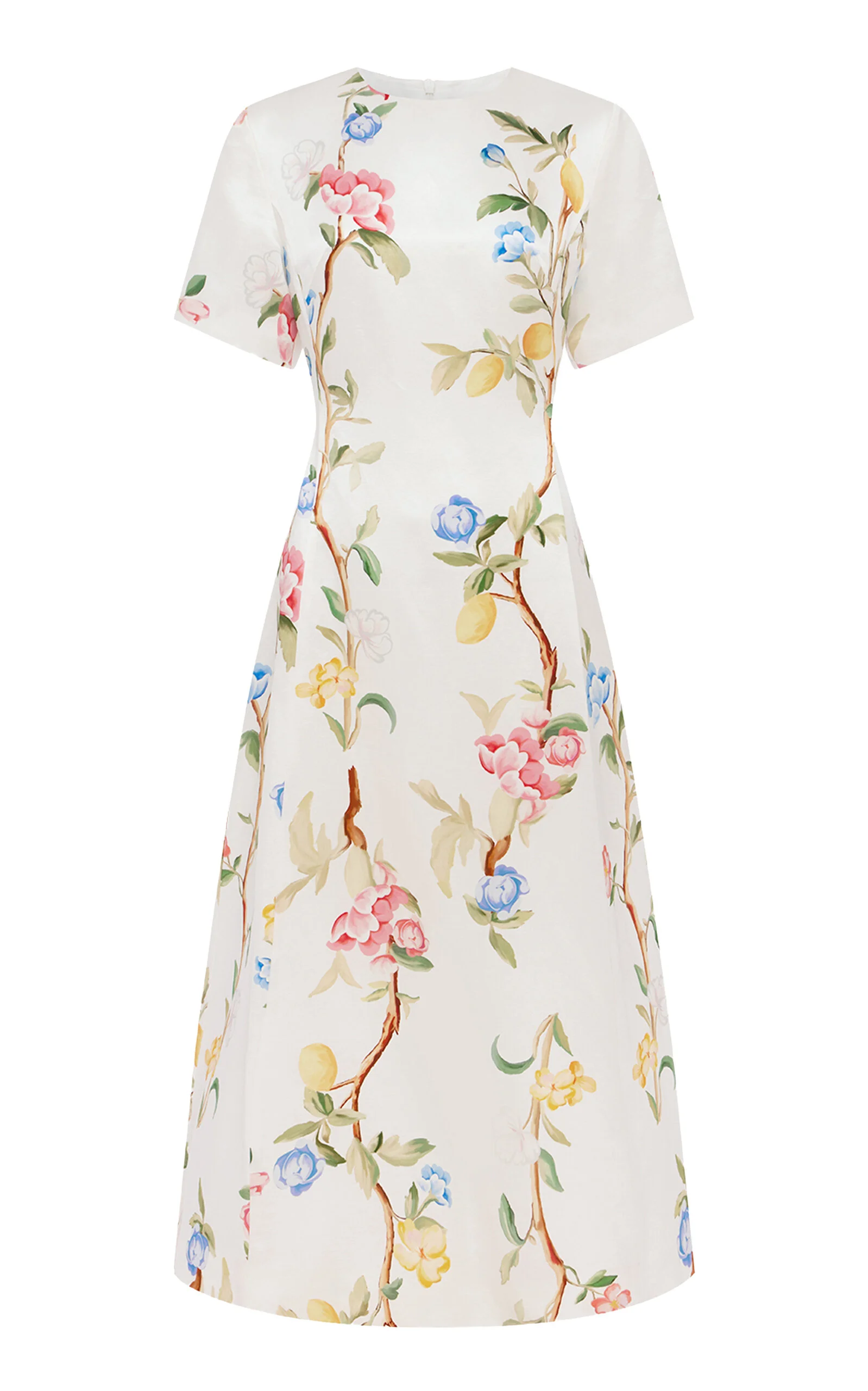 Caroline Floral-Print Linen-Silk Midi Dress floral - 1