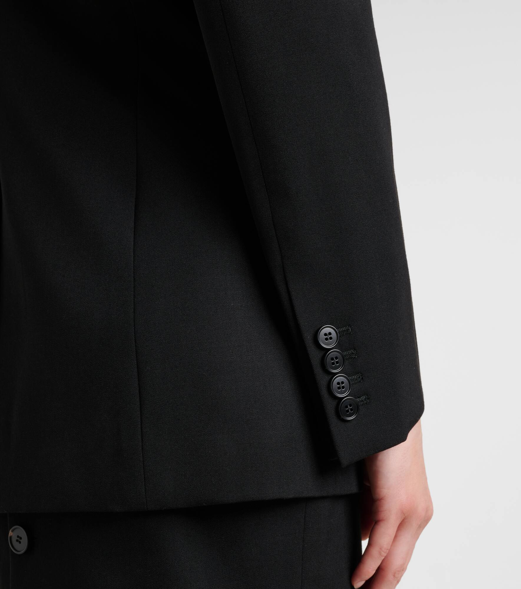Lace-trimmed wool blazer - 5