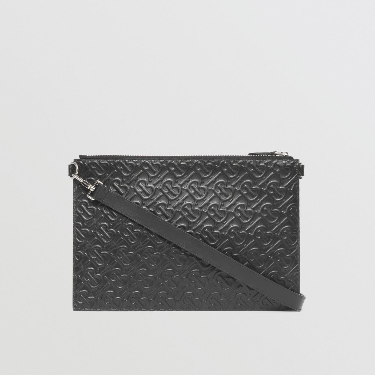 Embossed Monogram Leather Zip Pouch - 10
