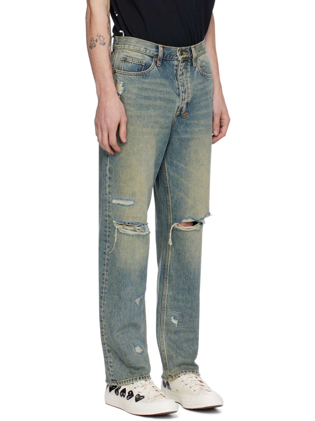 Blue Anti K Throw Bak Trash Jeans - 2