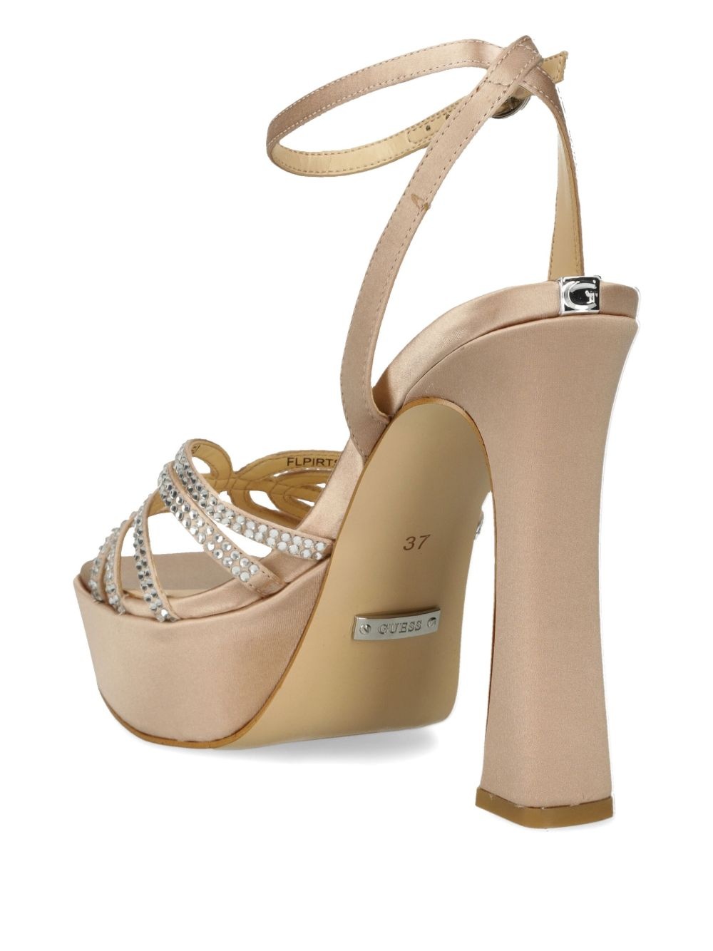 135mm rhinestone-satin sandals - 3