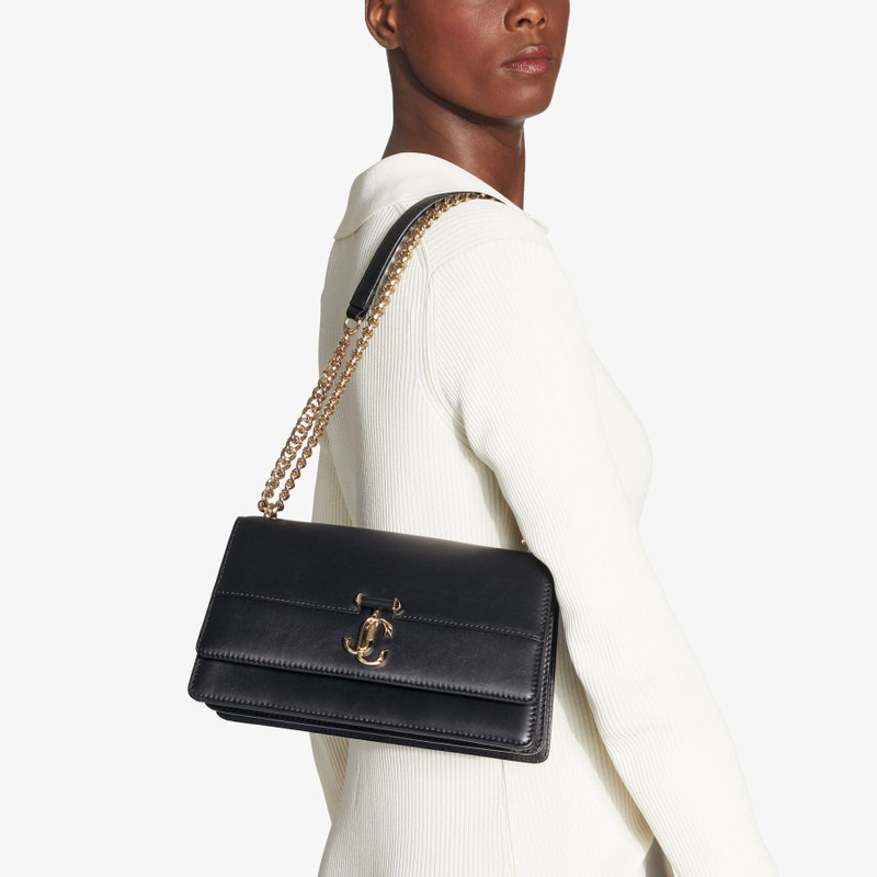 JIMMY CHOO Varenne Shoulder
Black Fine Shiny Calf Leather Shoulder Bag with Light Gold JC Bar outlook