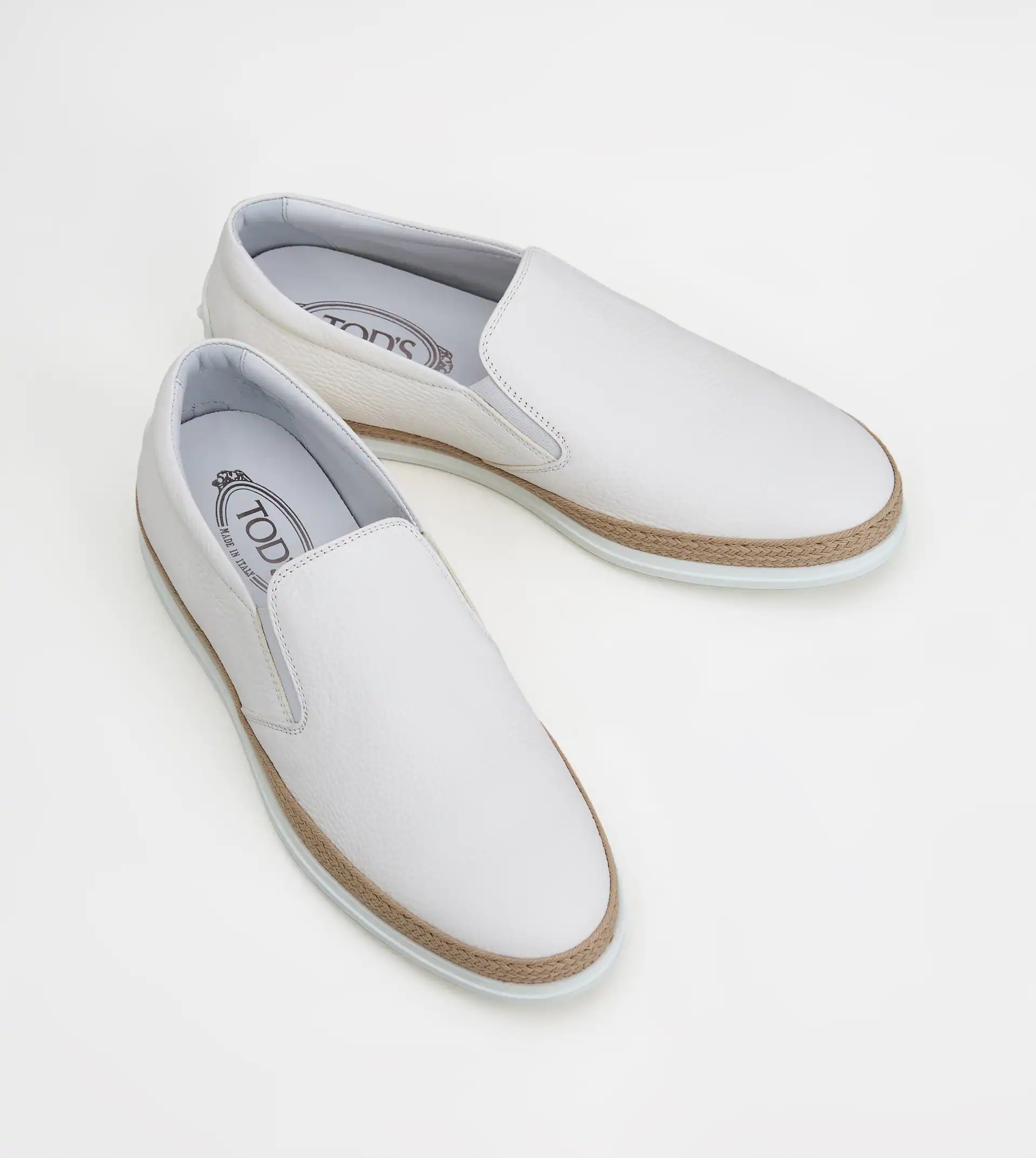 LEATHER SLIP-ONS - WHITE - 2