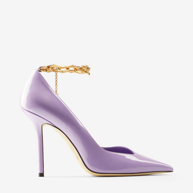 Diamond Talura 100 Wisteria Soft Patent Leather Pumps with Chain 1