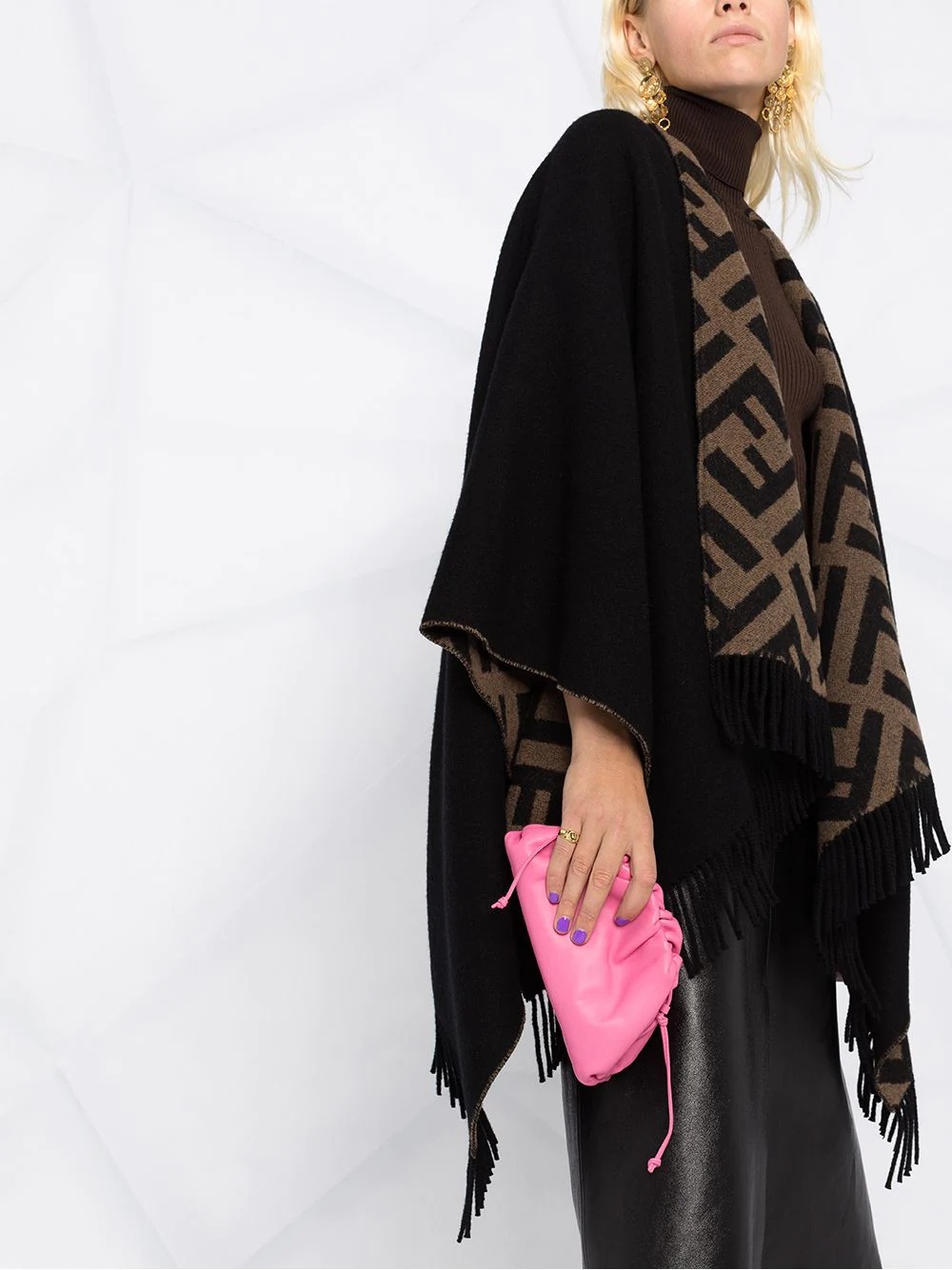 monogram pattern cape - 3