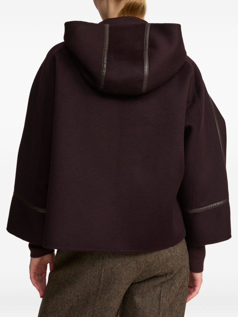 hooded leather-trimmed jacket 3