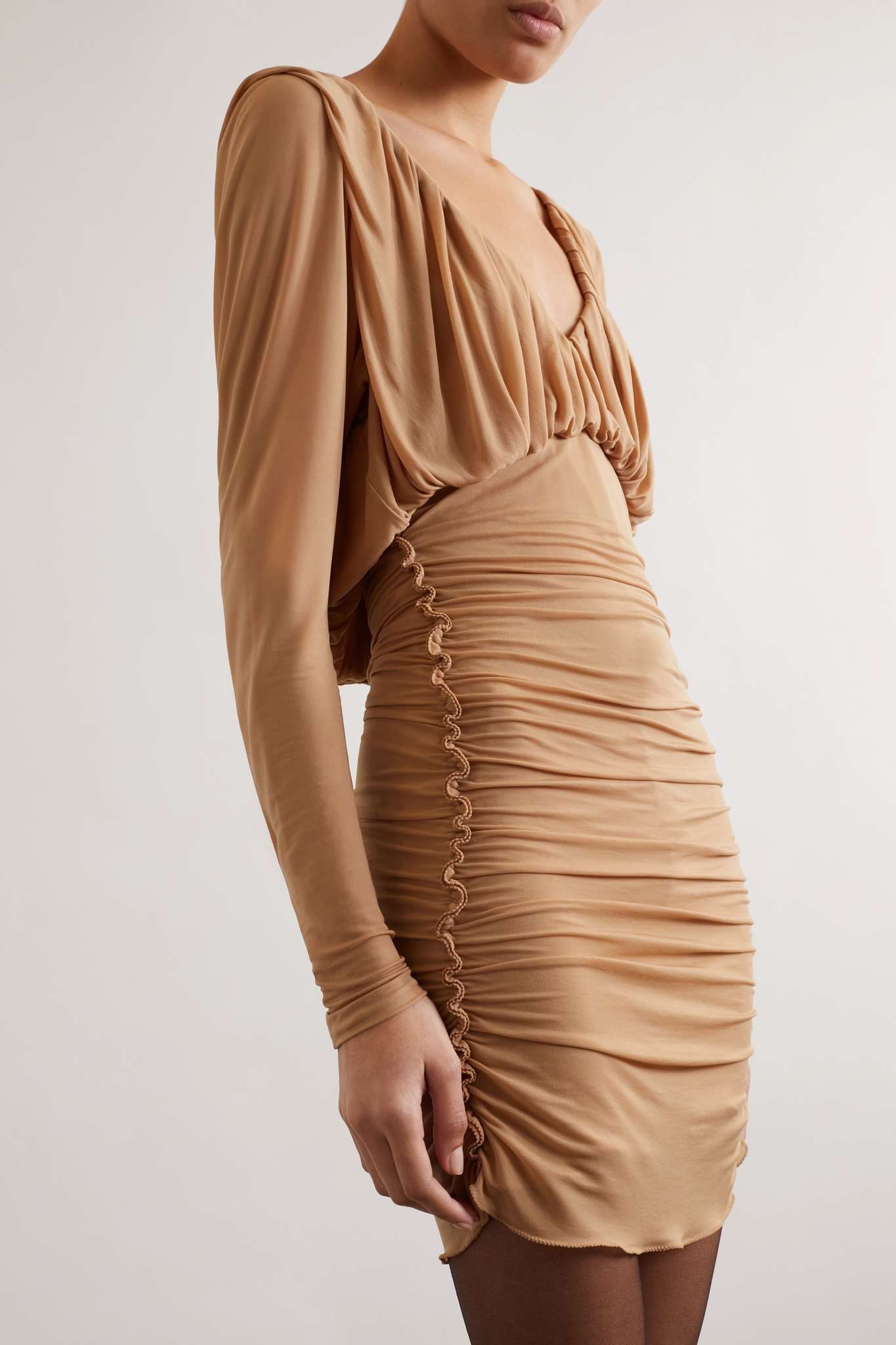 Ruched stretch-jersey mini dress - 3