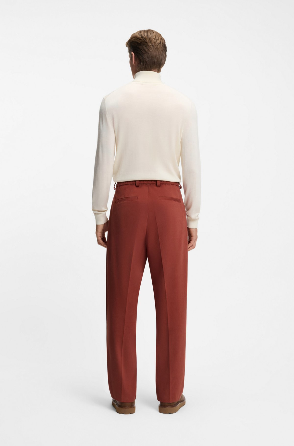 BECKHAM X BOSS MICRO-PATTERNED TROUSERS IN COTTON - 4