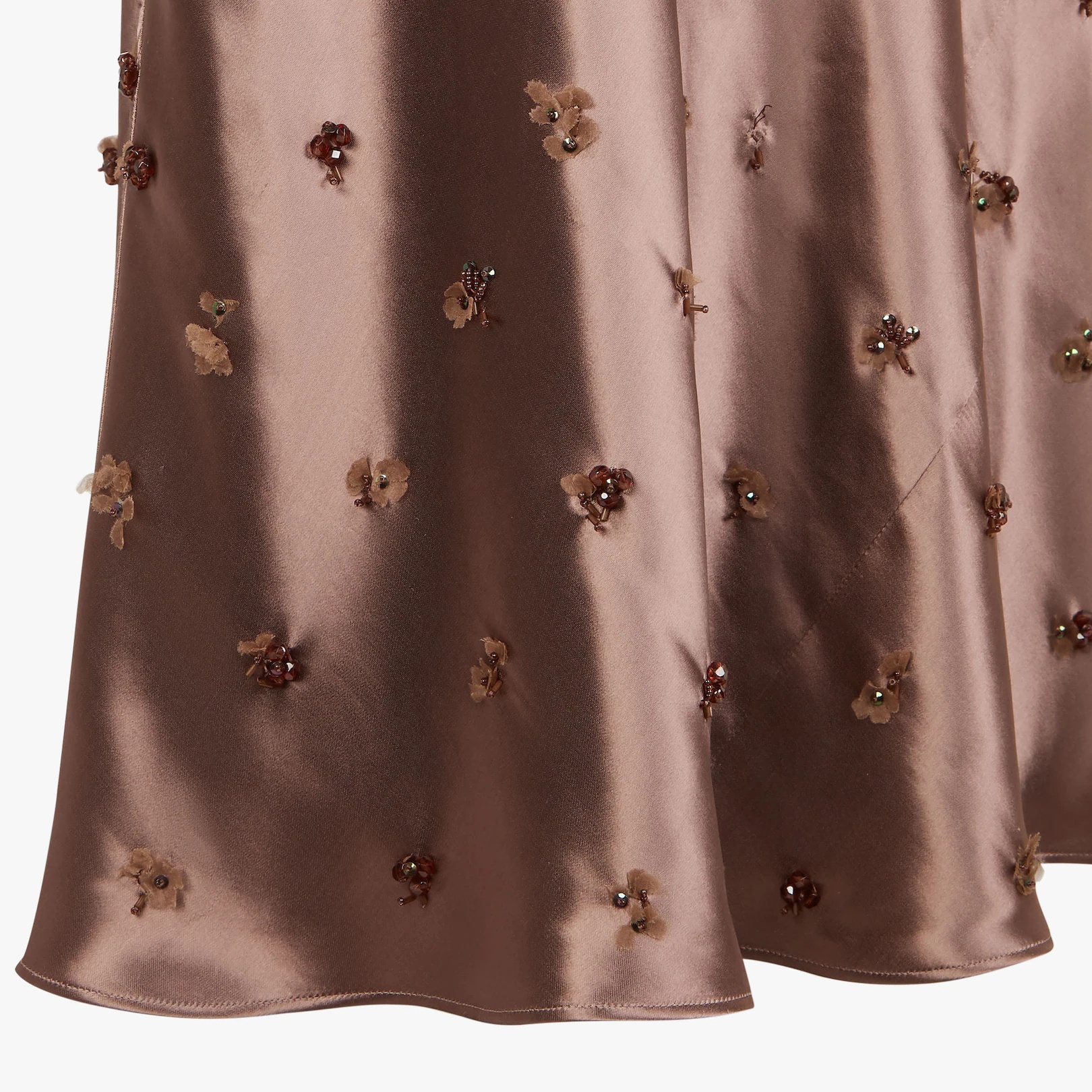 Brown satin dress - 3