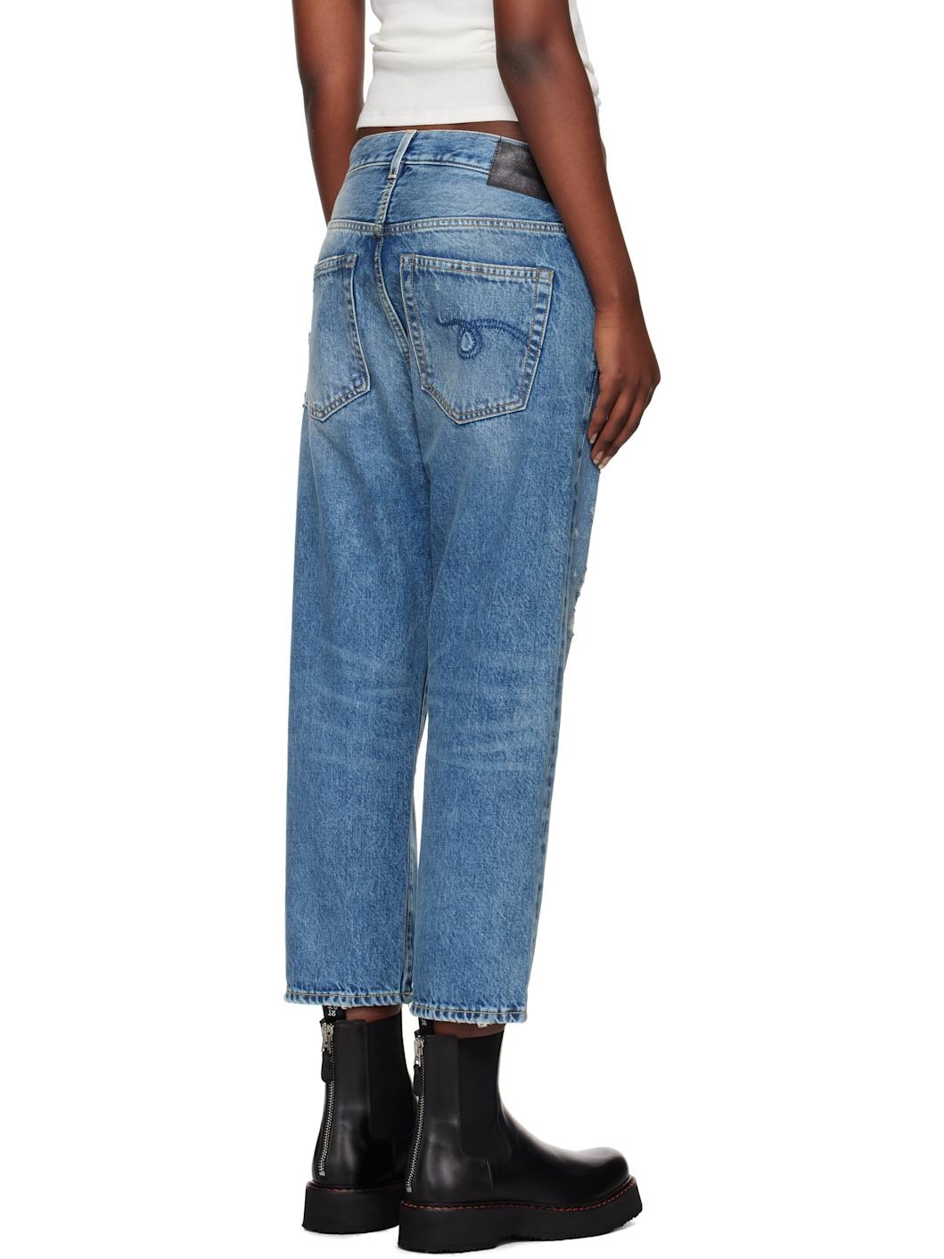 Blue Tailored Drop Jeans - 3