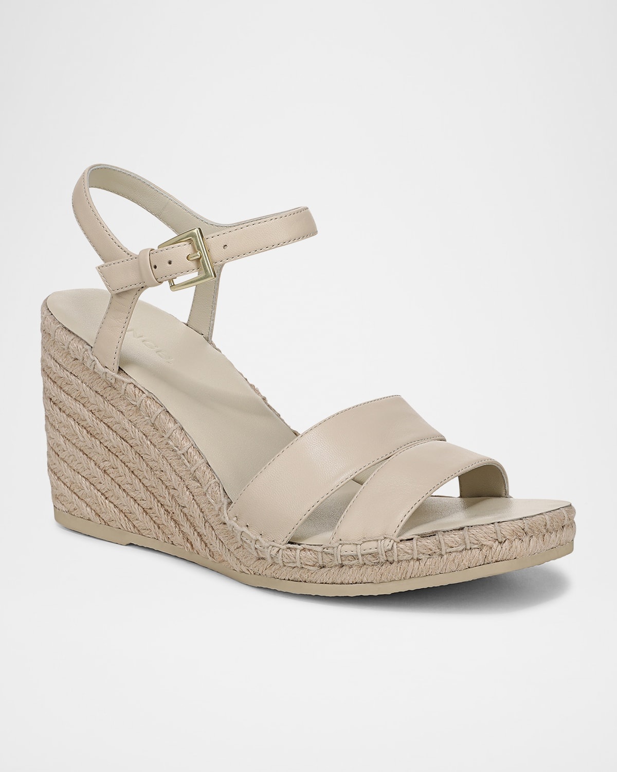 Gwen Leather Espadrille Wedge Sandals - 2