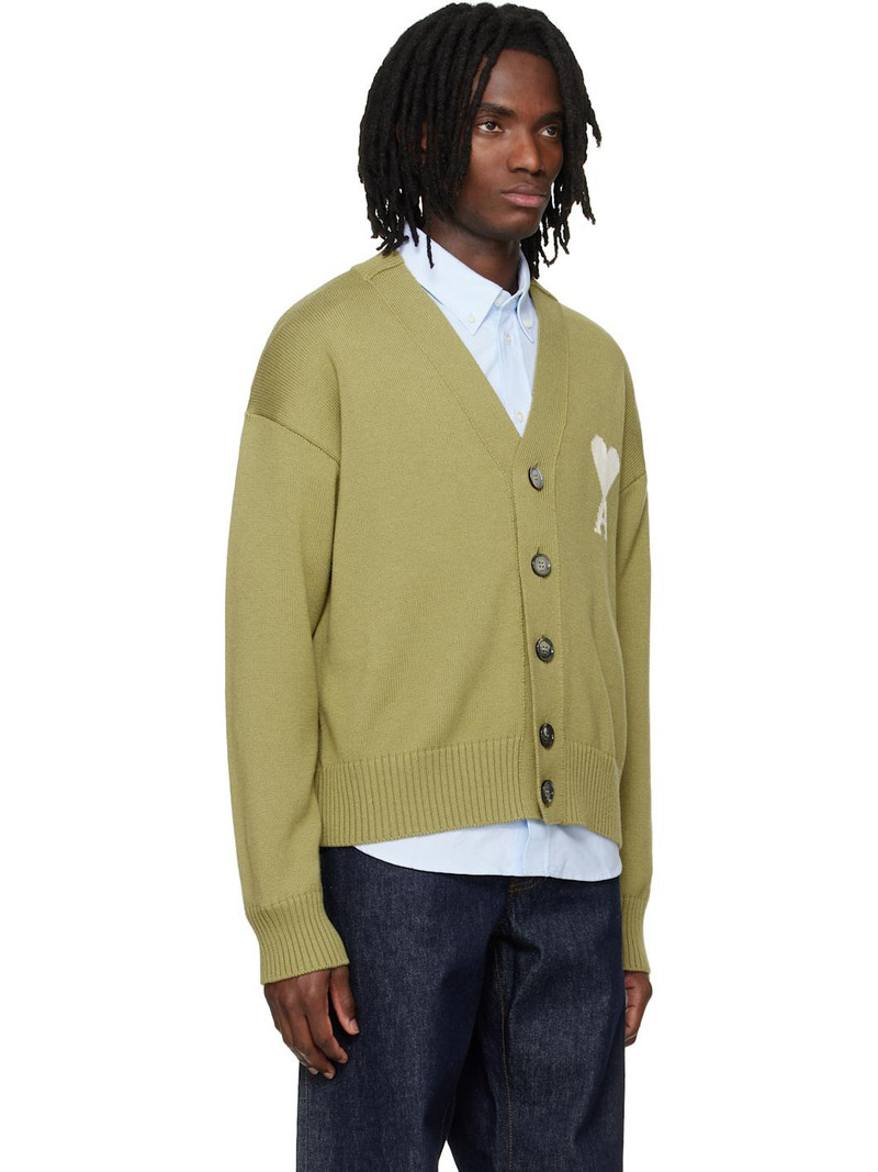 Green Wool Ami de Coeur Cardigan 2