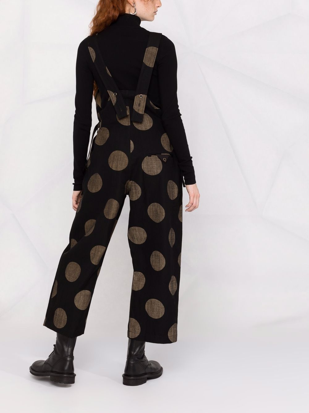 polka-dot print dungarees - 4