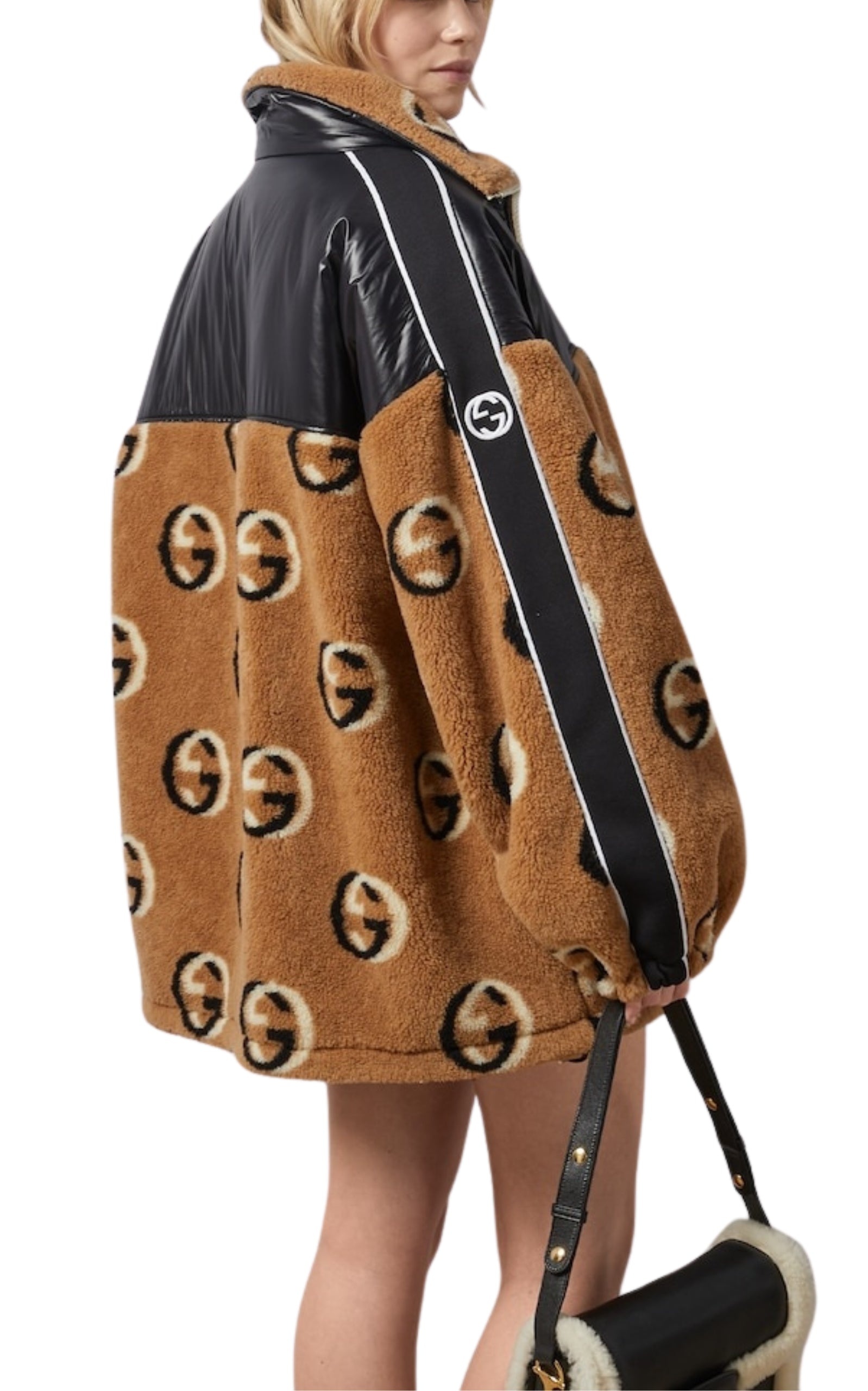 GG Wool Fleece Jacquard Zip Jacket - 4