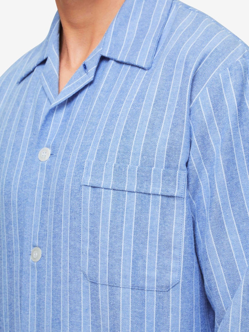 Men's Classic Fit Pyjamas Arran 20 Brushed Cotton Blue - 7