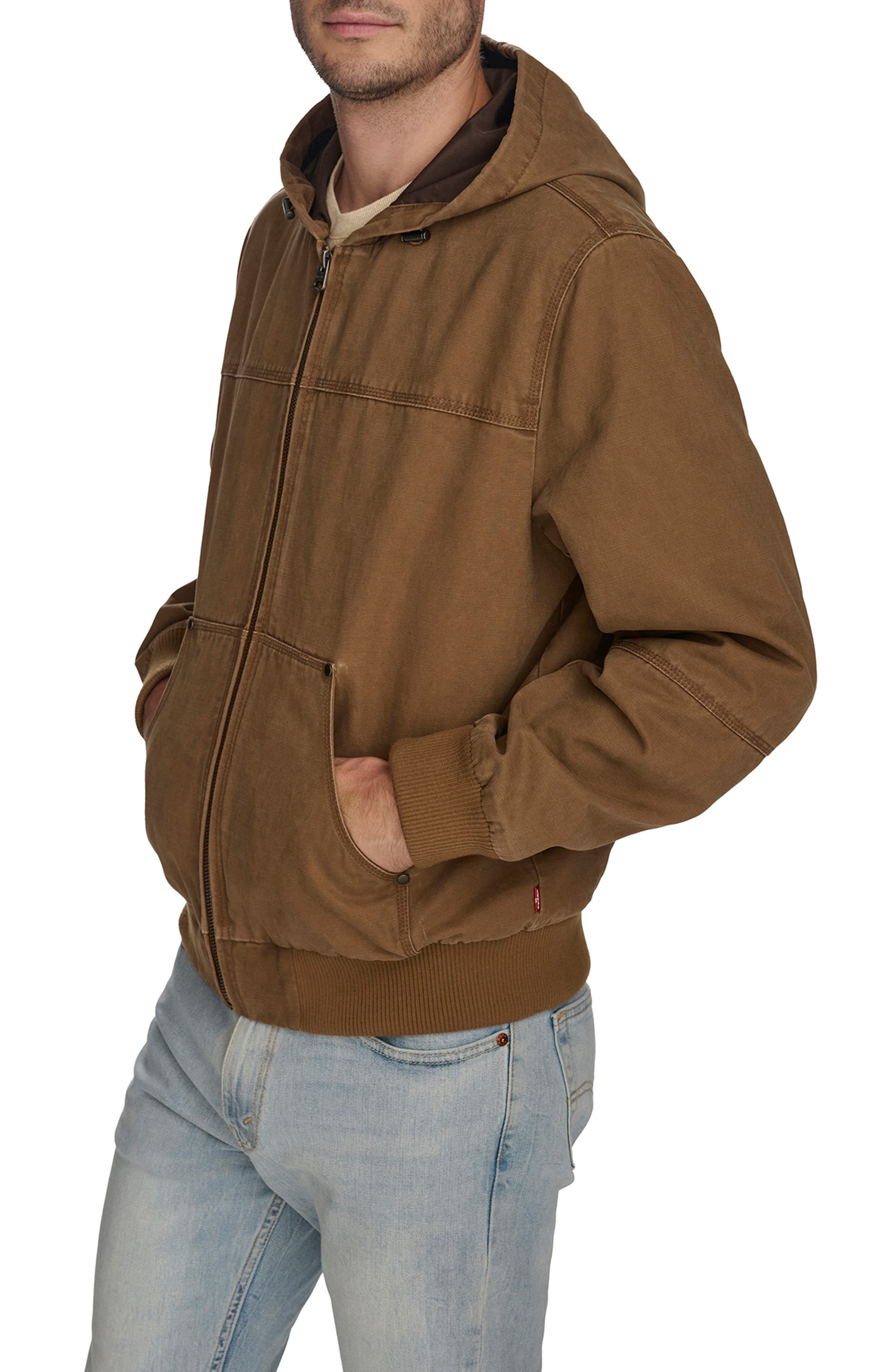 levi's Lightweight Workwear Hooded Jacket in Brown at Nordstrom - 3