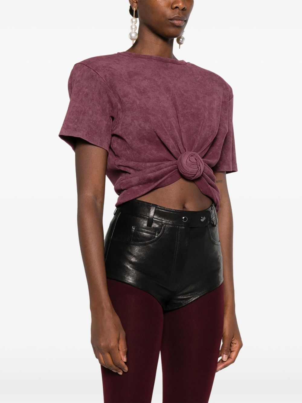knotted round-neck t-shirt - 3