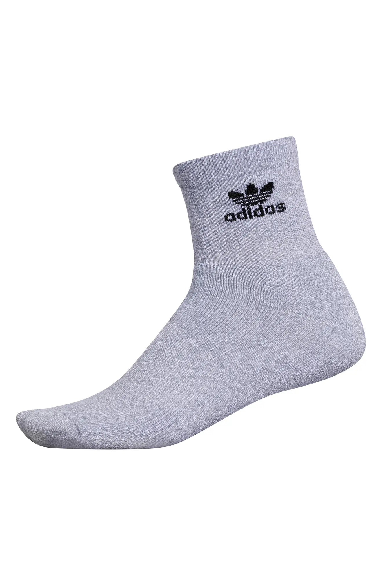 Gender Inclusive Originals Trefoil 6-Pack Ankle Socks in Grey/Black - 5