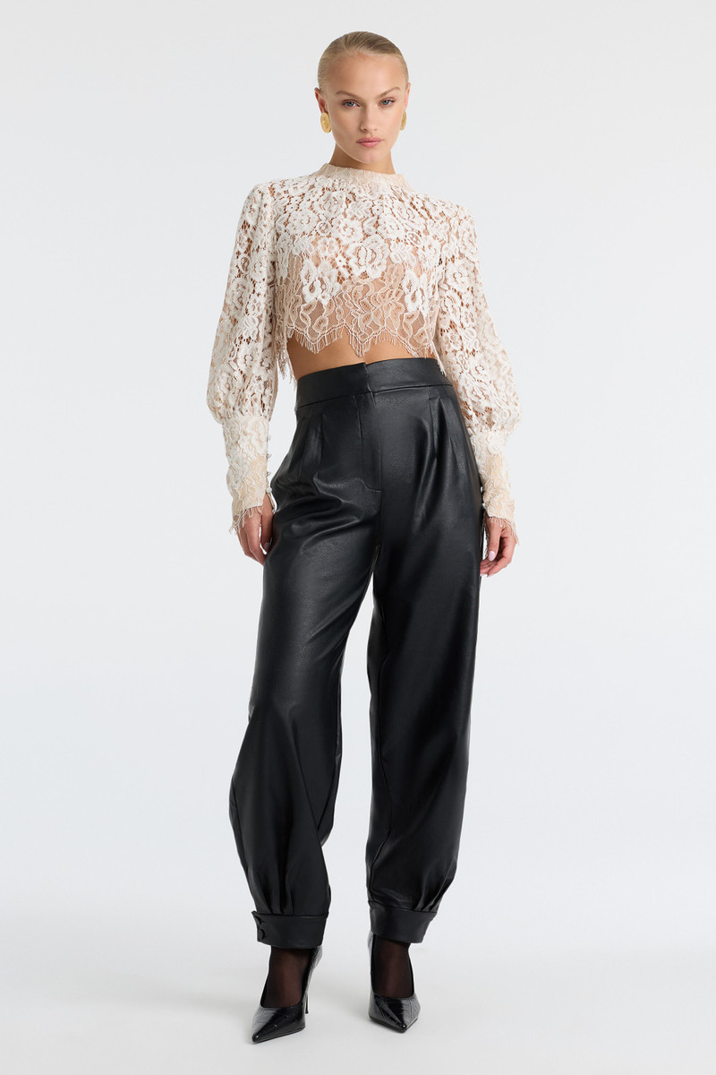 BARDOT Renea Vegan Leather Pant In Black outlook