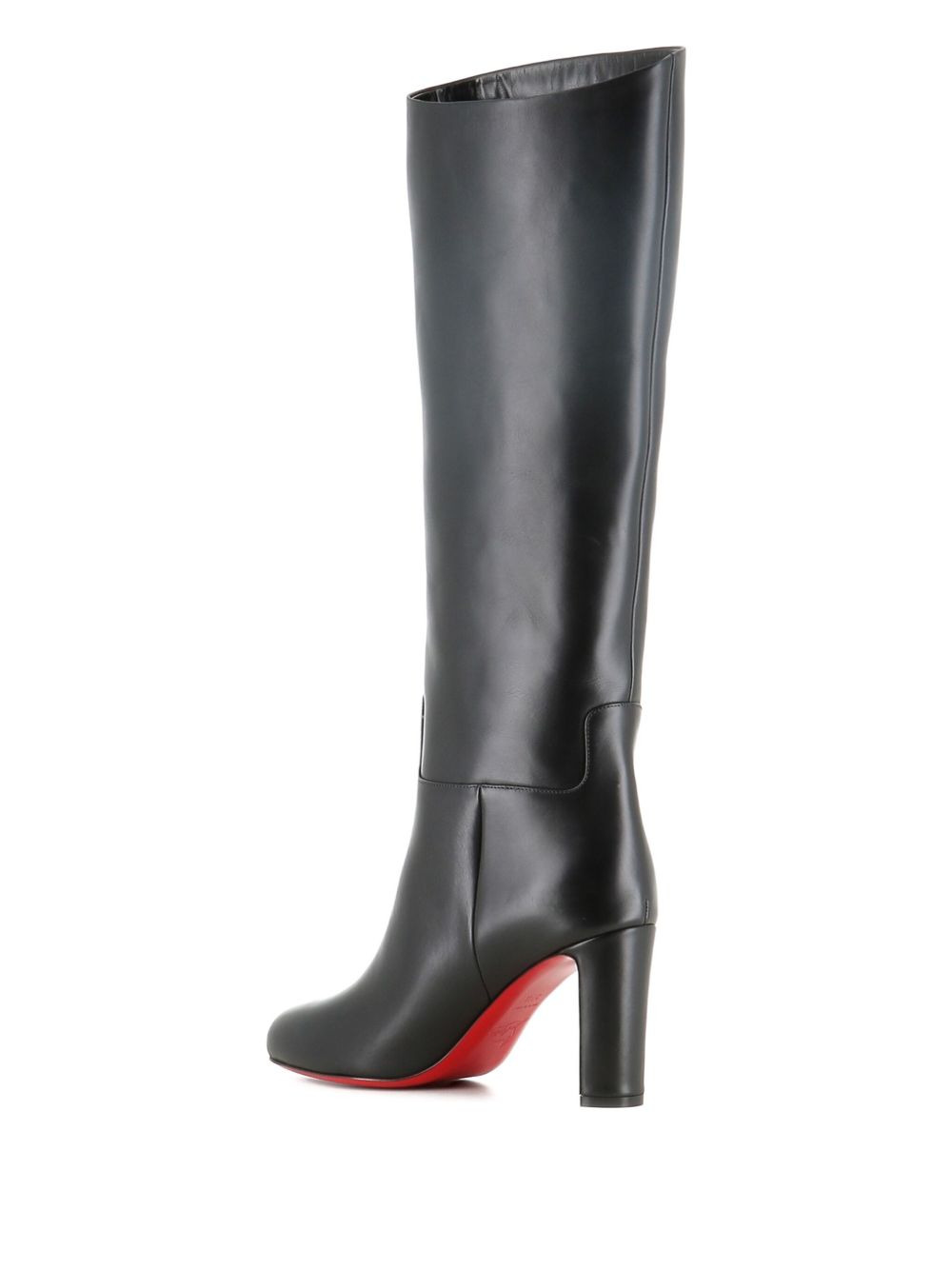 leather block-heel knee-high boots - 3