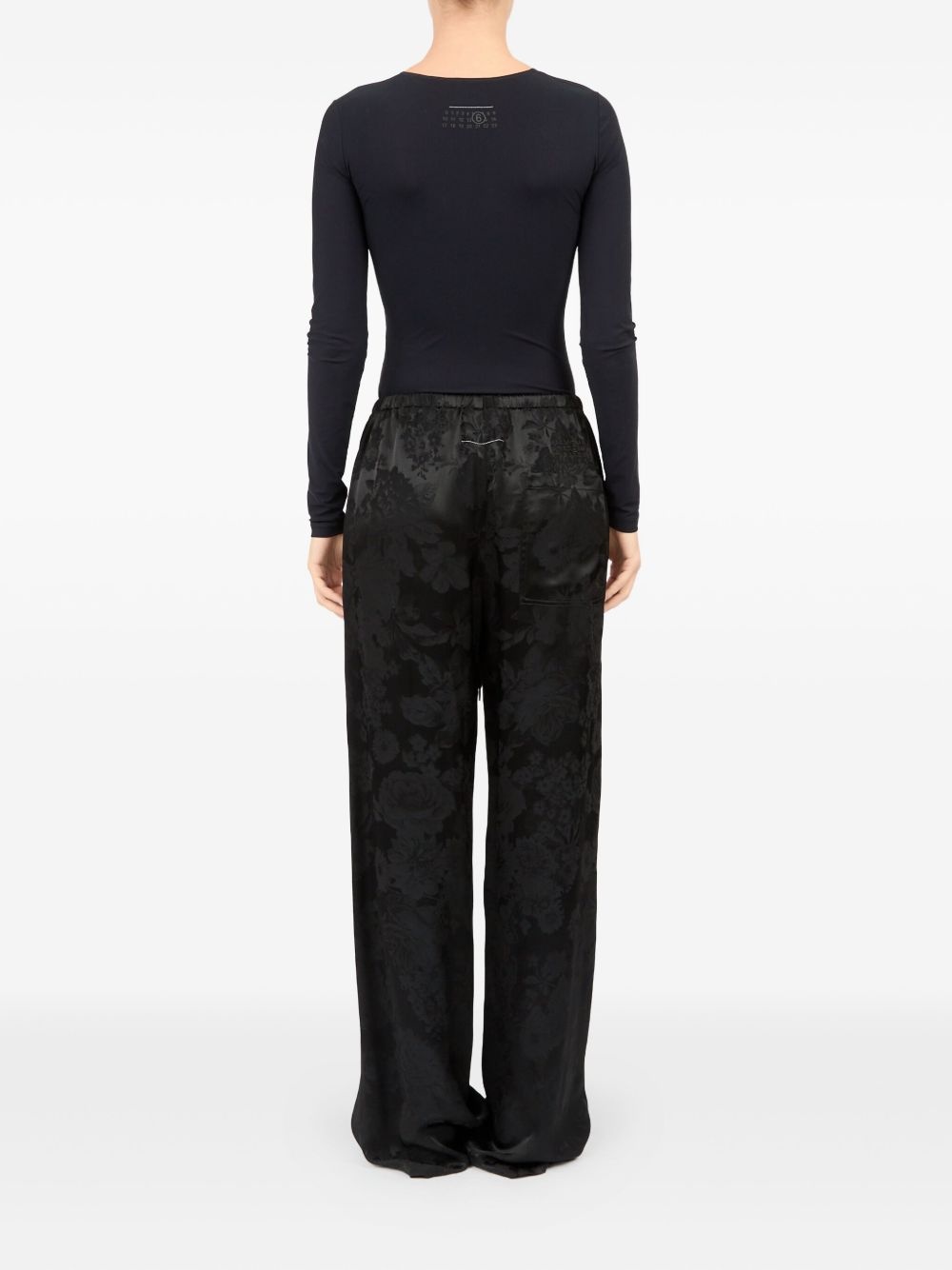 floral-jacquard trousers - 3