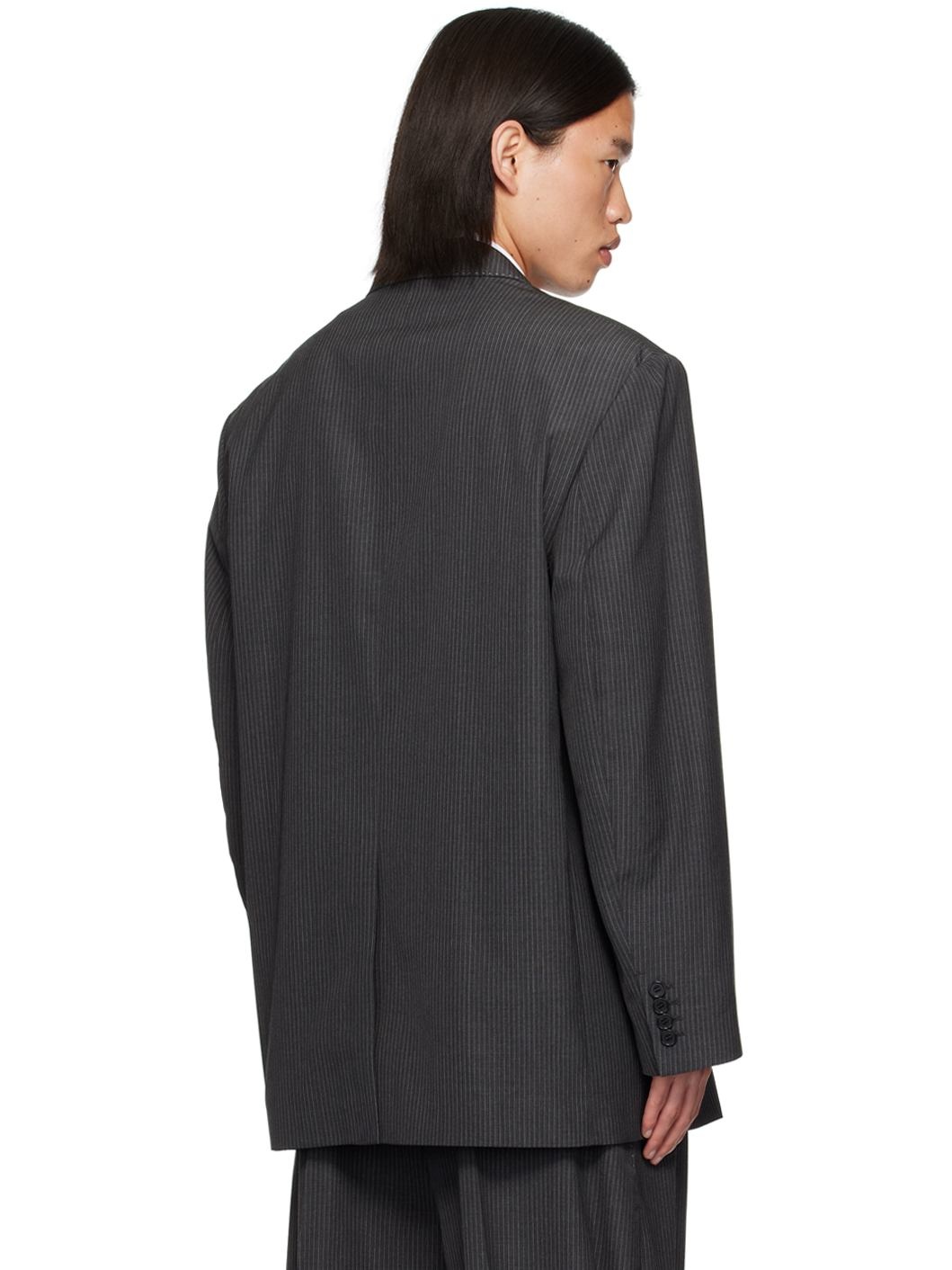 Gray Relaxed-Fit Blazer - 3