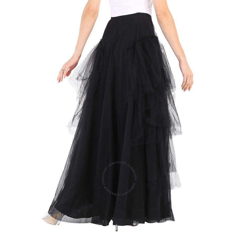 Burberry Ladies Skirts Runway Black Tulle Tiered Skirt - 4