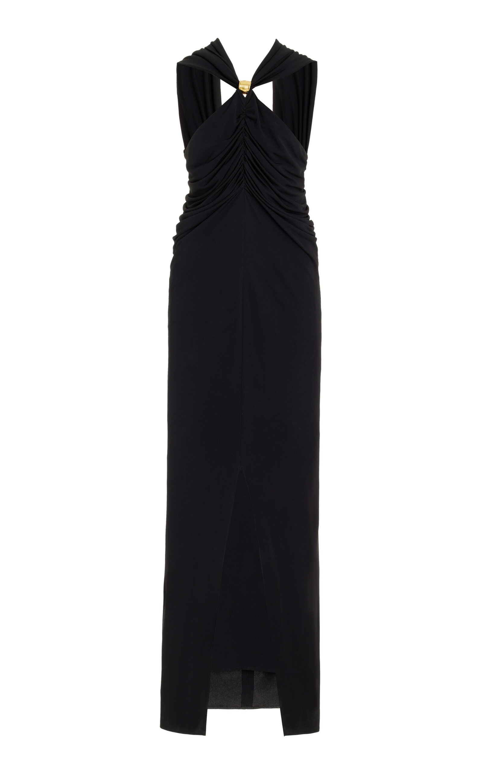 Marlene Gathered Jersey Maxi Dress black - 1