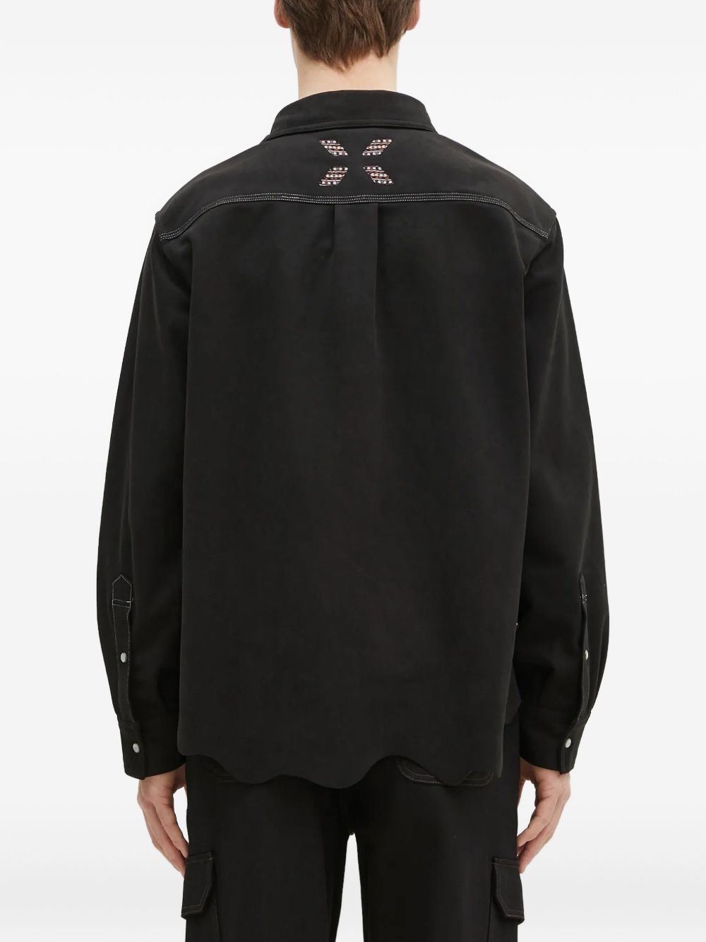 embroidered yoke shirt - 3