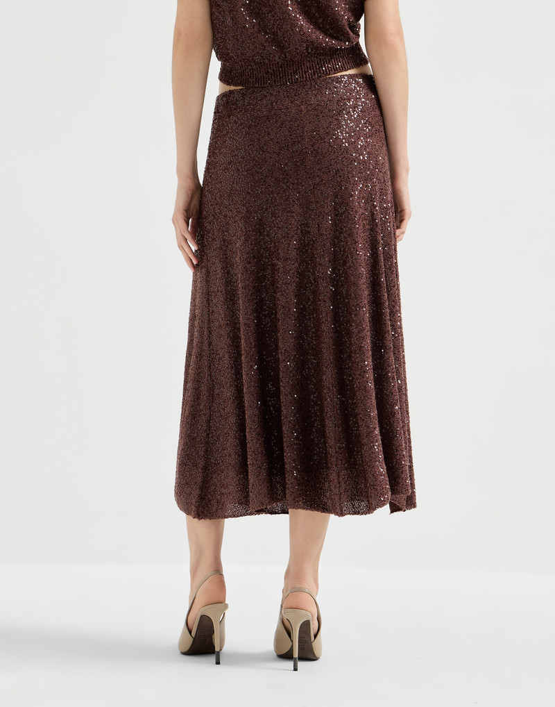 Linen, cashmere and silk dazzling texture knit skirt 3
