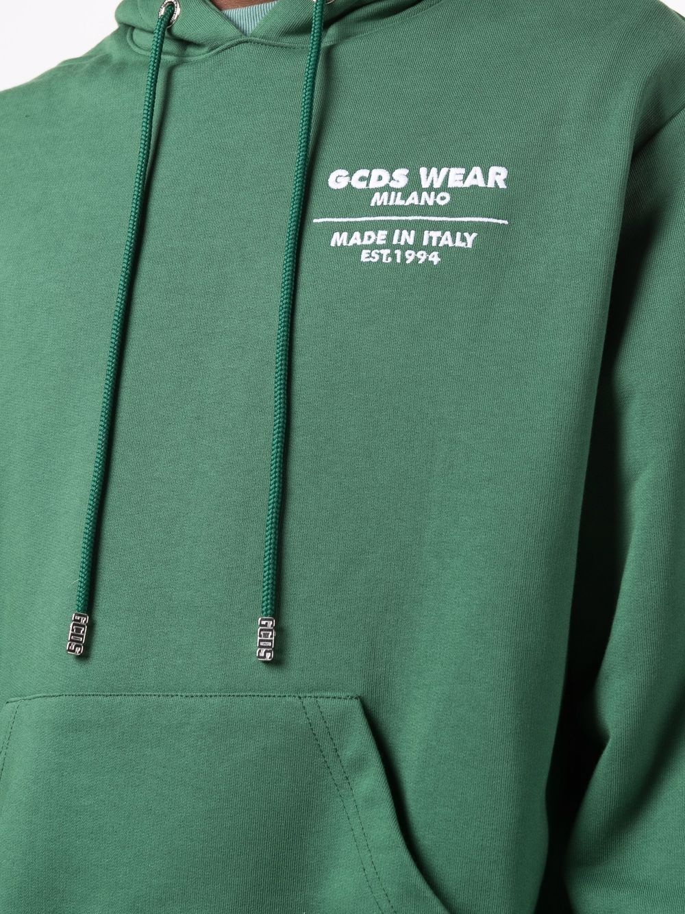 rear logo patch hoodie - 5