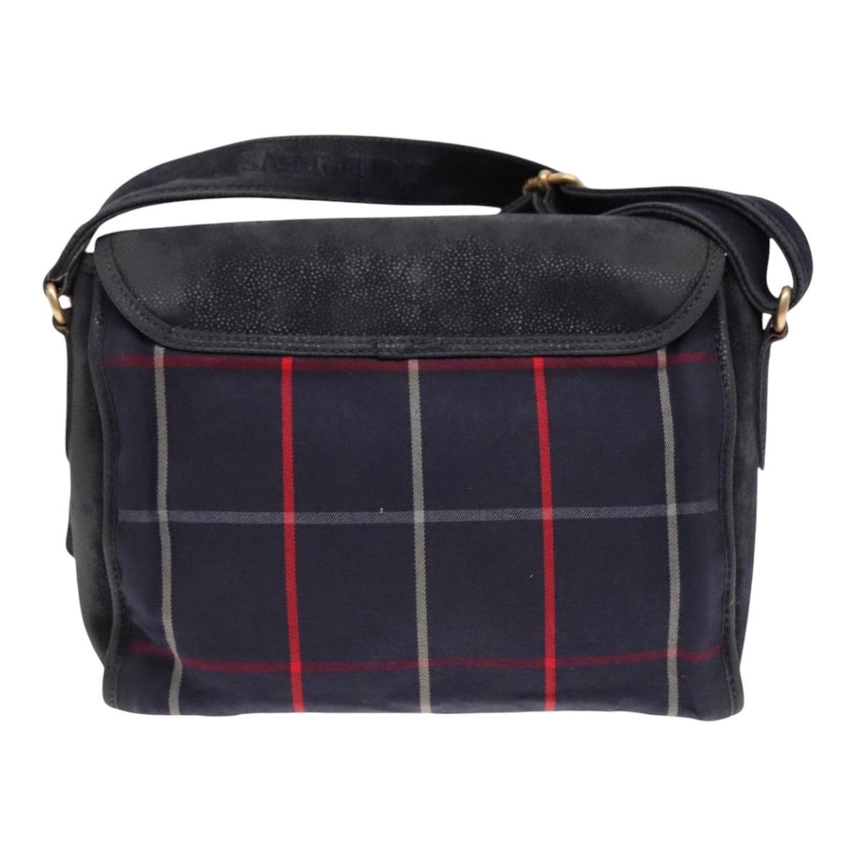 Burberry Nova Check Shoulder Bag Canvas Navy Gold - 2
