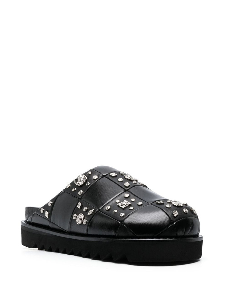 TOGA VIRILIS stud-detailing leather mules outlook