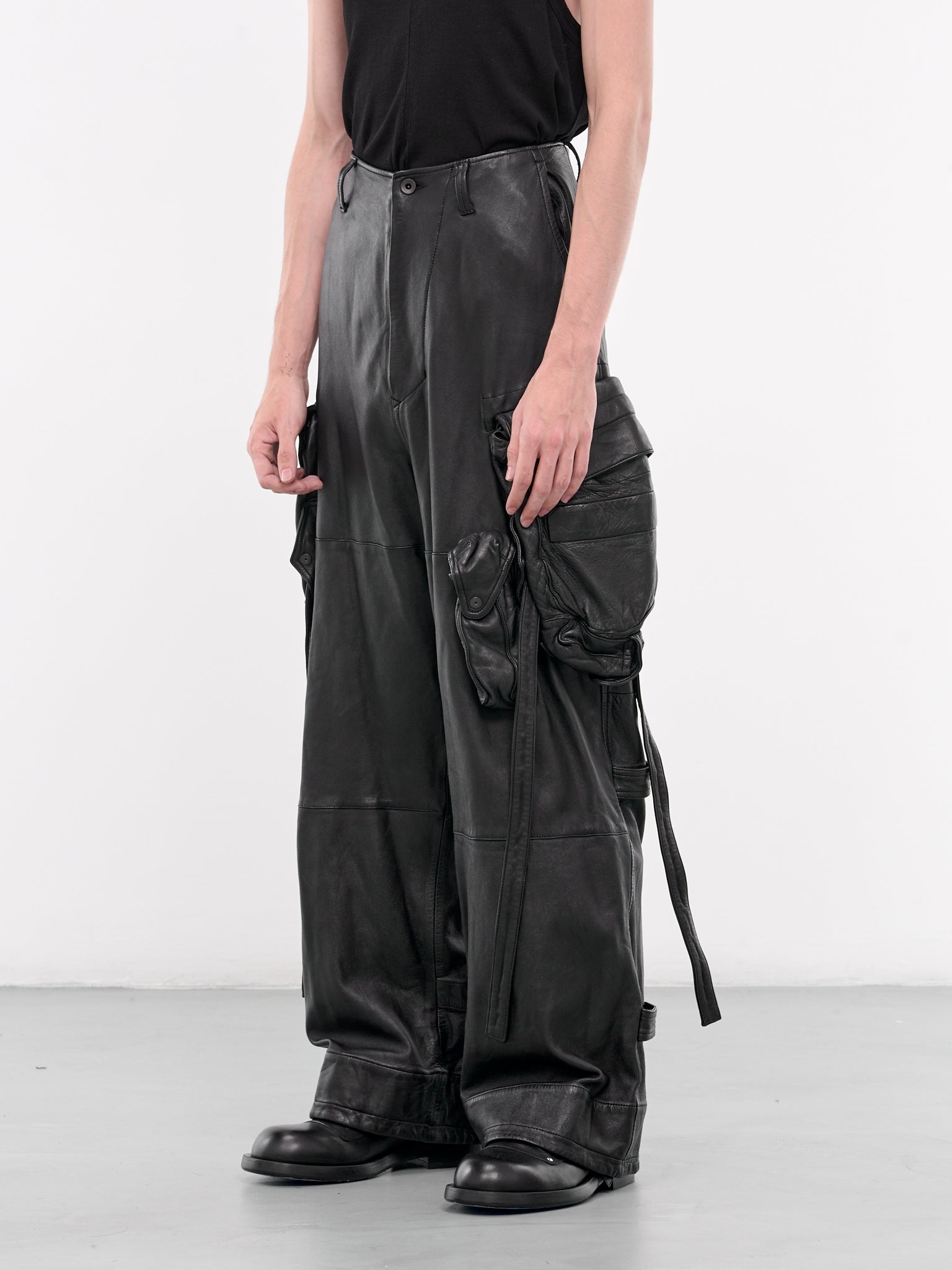 Lamb Leather Cargo Pants - 2