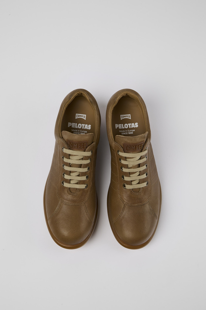 Brown Leather Oxford Sneaker for Men 4