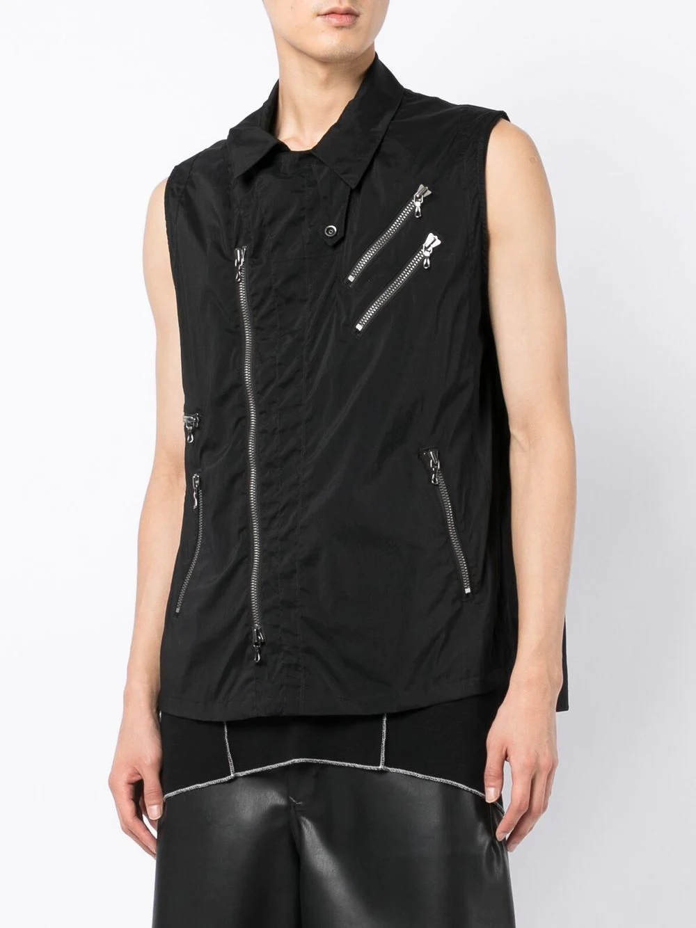 multiple-pocket zip-up gilet - 3