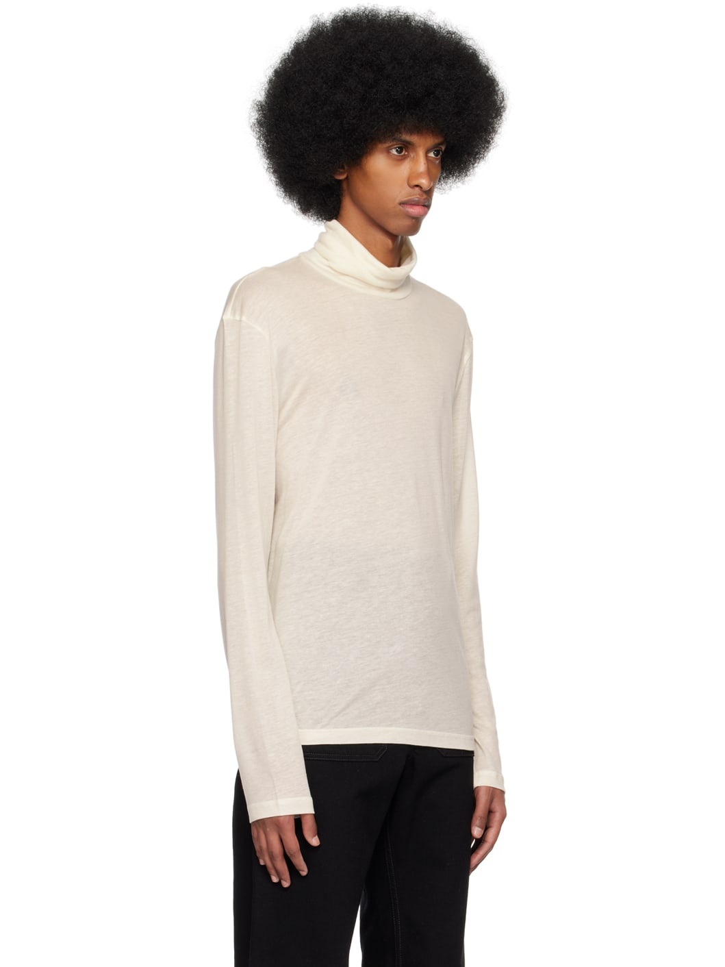 Off-White Semi-Sheer Turtleneck - 2