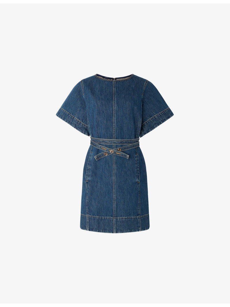 Eclair Belted Denim Mini Dress 1